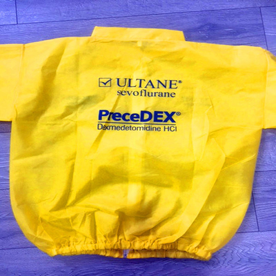 PP PU Non Woven Jacket Disposable Lab Coat 12gsm