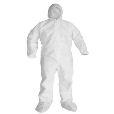 A Level Protective White Full Body Disposable Coveralls / Disposable Protection Overall