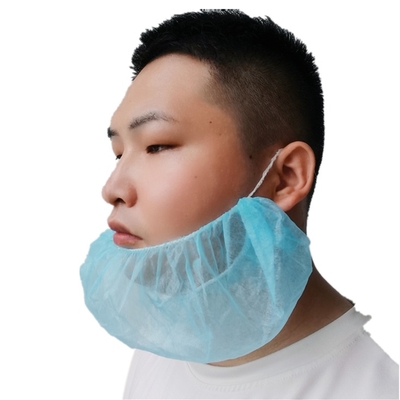 Disposable Non-Woven Beard Cover 45x20cm White Black Blue